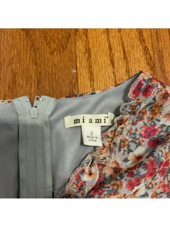 Miami Floral Long Sleeve Dress Boho Flowy Mini Spring Romantic Feminine S - Picture 4 of 8